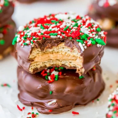 Delicious Chocolate Peanut Butter Stacks on a plate
