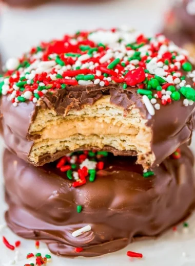 Delicious Chocolate Peanut Butter Stacks on a plate