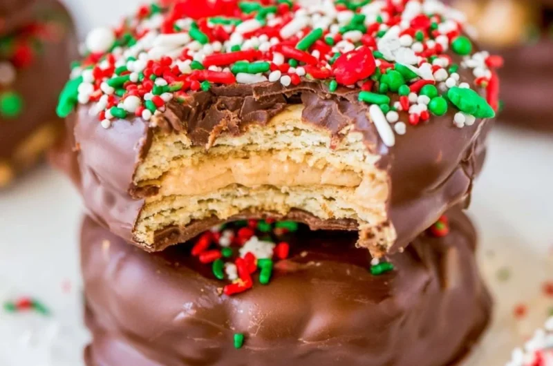 Delicious Chocolate Peanut Butter Stacks on a plate