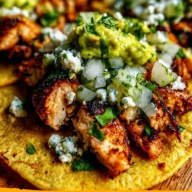Delicious cozy chicken street tacos served with fresh toppings