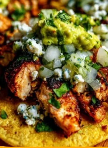 Delicious cozy chicken street tacos served with fresh toppings