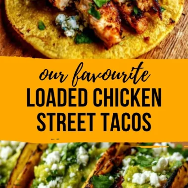 Cozy chicken street tacos with fresh toppings and flavorful chicken filling.