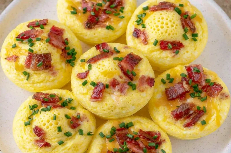 Healthy cozy cottage cheese egg bites served on a plate