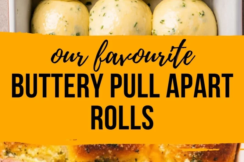 Freshly baked cozy garlic bread rolls on a wooden table