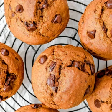 Cozy pumpkin protein muffins with warm spices and pumpkin puree