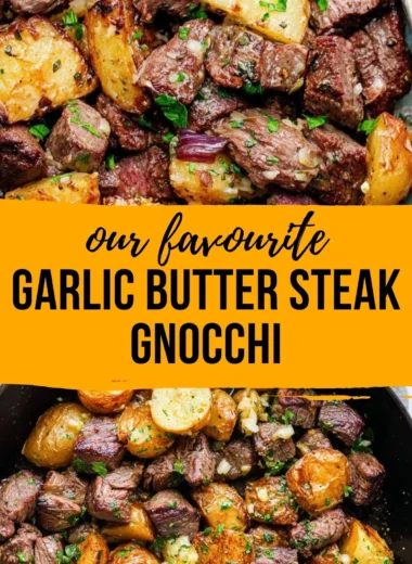 Cozy steak bites served with gnocchi in a comforting dish