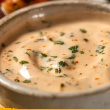 Creamy and spicy fish taco sauce served on tacos