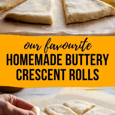 Homemade Pillsbury-style Crescent Rolls fresh out of the oven.