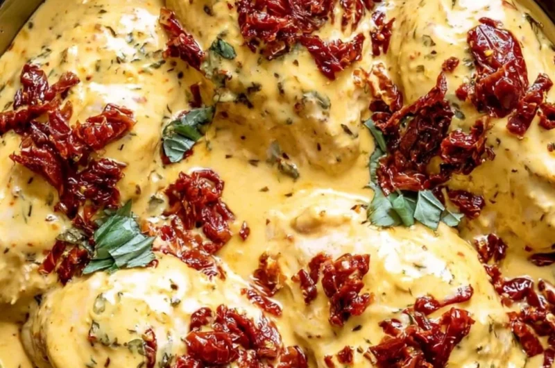 Crockpot Marry Me Chicken in a creamy sauce ready to serve