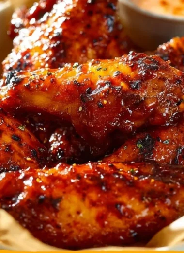 Deliciously glazed Honey Sriracha Chicken Wings garnished with sesame seeds.