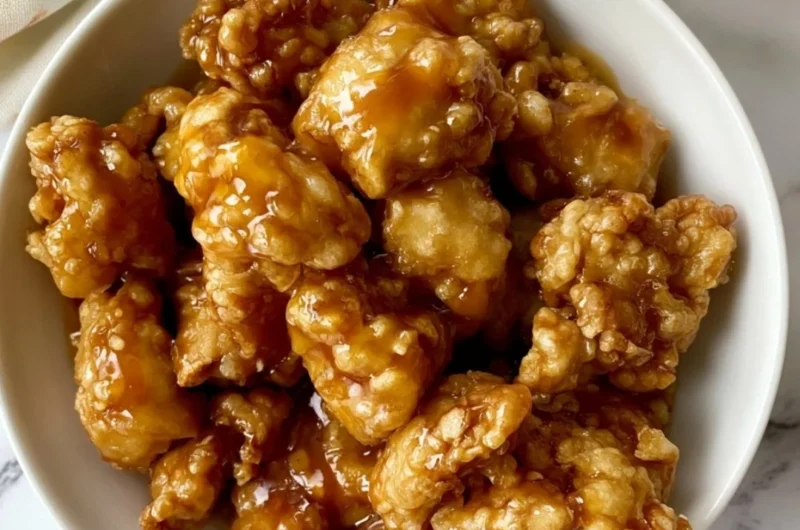 Delicious Panda Express orange chicken served with rice and vegetables