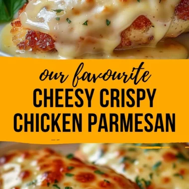 Delicious chicken parmesan dish topped with melted cheese and fresh herbs