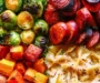 Autumn Dinner with Sausage, Pasta, Brussels Sprouts, and Butternut Squash