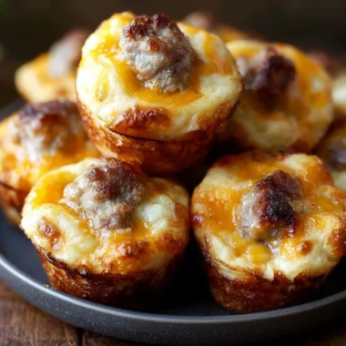 High-protein sausage pancake muffins, perfect for breakfast