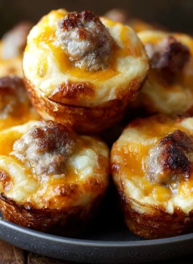 High-protein sausage pancake muffins, perfect for breakfast