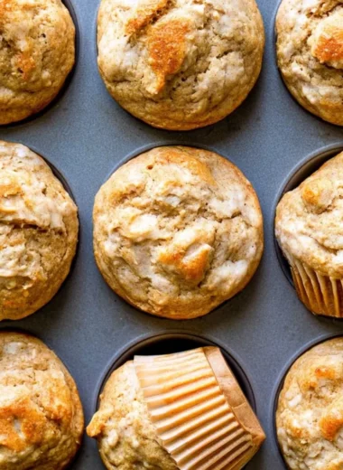 Healthy peanut butter banana muffins baked fresh for a nutritious snack