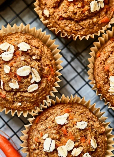 Homemade cozy carrot apple muffins fresh out of the oven