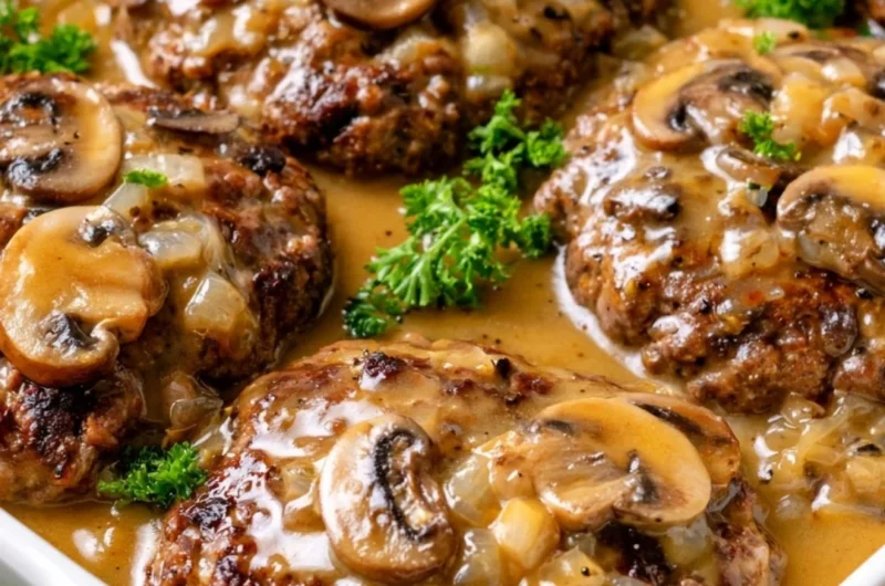 Delicious Poor Man's Steak served with sides in a cozy setting