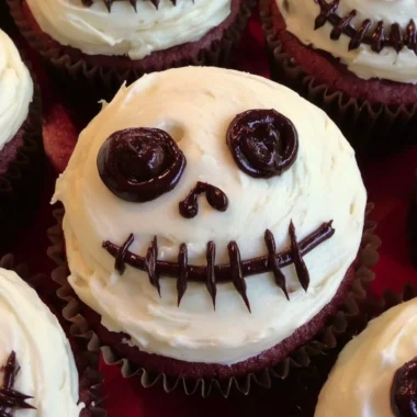 Creepy Halloween skull cupcakes decorated for a spooky celebration