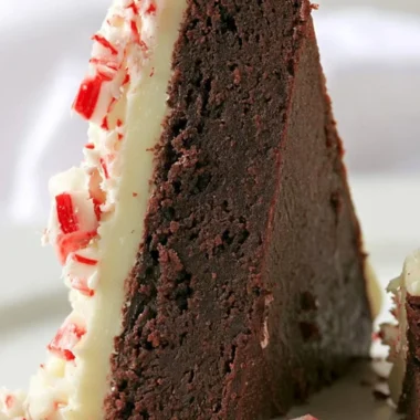 Delicious peppermint bark brownies topped with crushed candy canes.