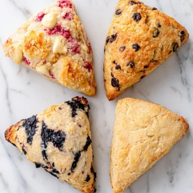Homemade cranberry walnut scones fresh out of the oven, served on a plate.